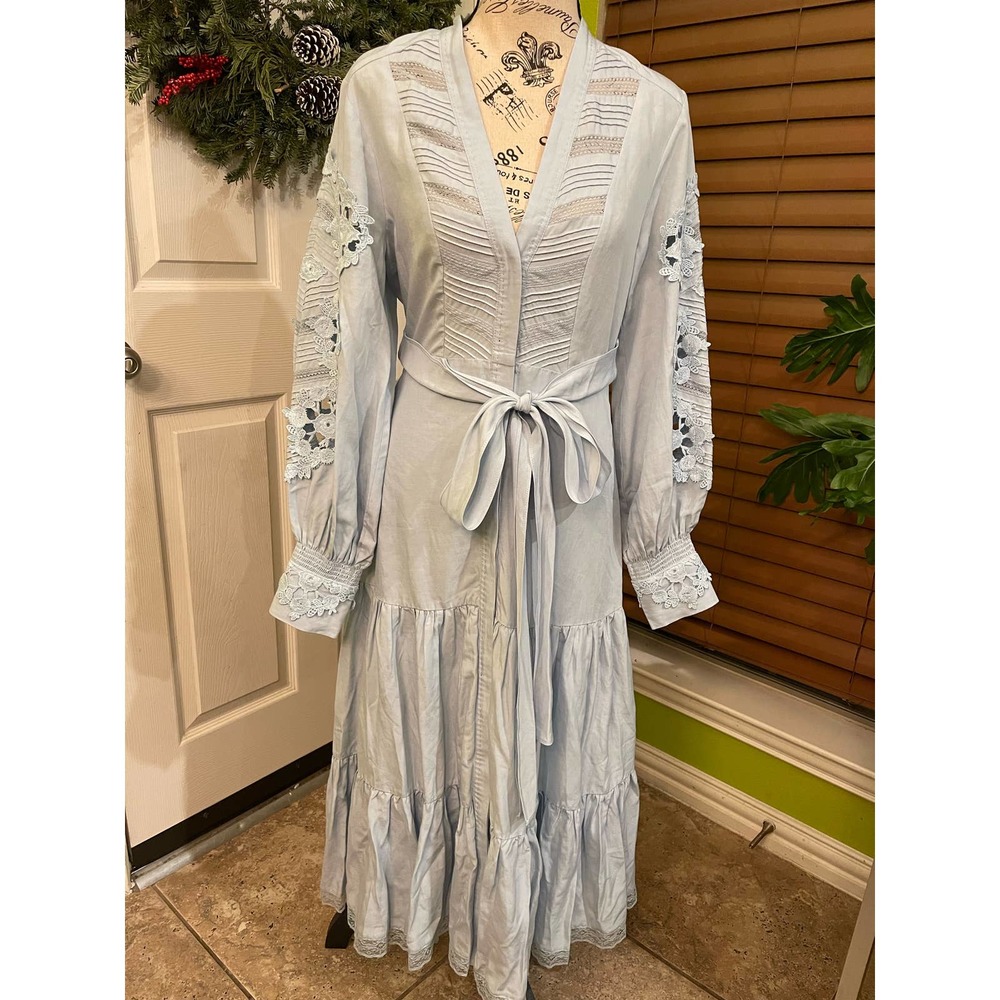 Kobi Halperin's Maylie Embroidered Midi Dress, blue color, xs